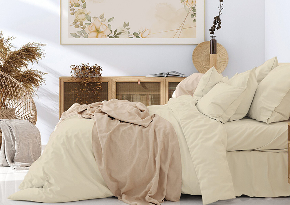 КПБ 1,5сп поплин однотонный Хлопковый рай