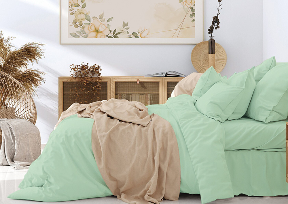 КПБ 1,5сп поплин однотонный Хлопковый рай