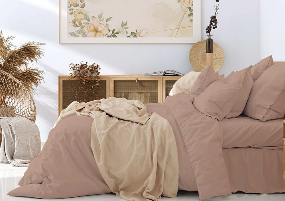 КПБ 1,5сп поплин однотонный Хлопковый рай