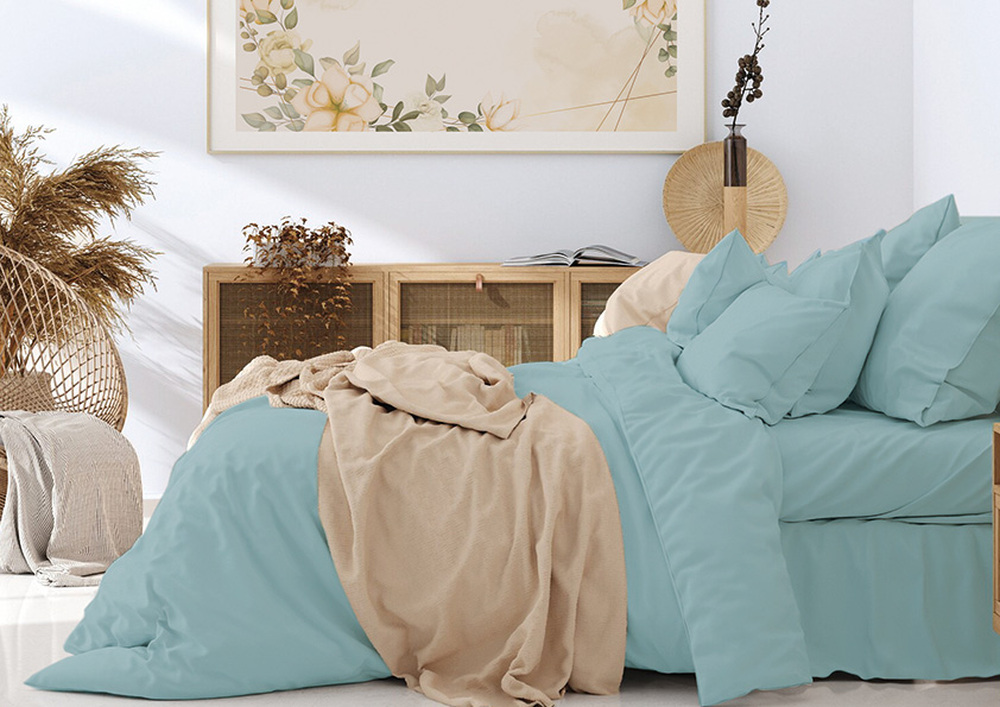 КПБ 1,5сп поплин однотонный Хлопковый рай